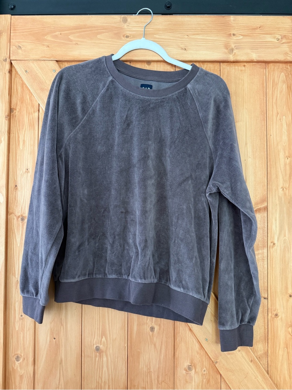 GAP Women's Dusty Brown Velvet Sweatshirt & Joggers Set